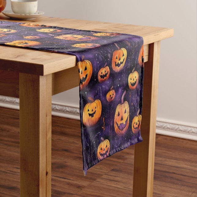 Jack 'O Lantern Halloween Short Table Runner (In Situ)