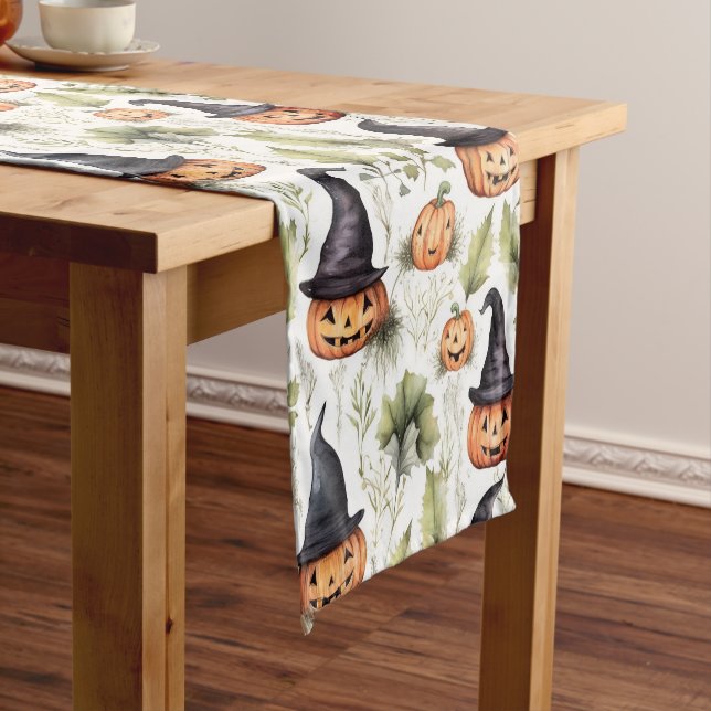 Jack 'O Lantern Halloween Short Table Runner (In Situ)