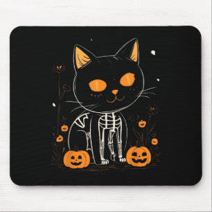 Jack O Lantern Halloween Spooky Kawaii Skeleton Ca Mouse Mat