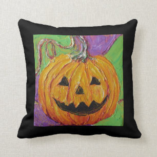 Jack-O-Lantern Halloween Throw Pillow