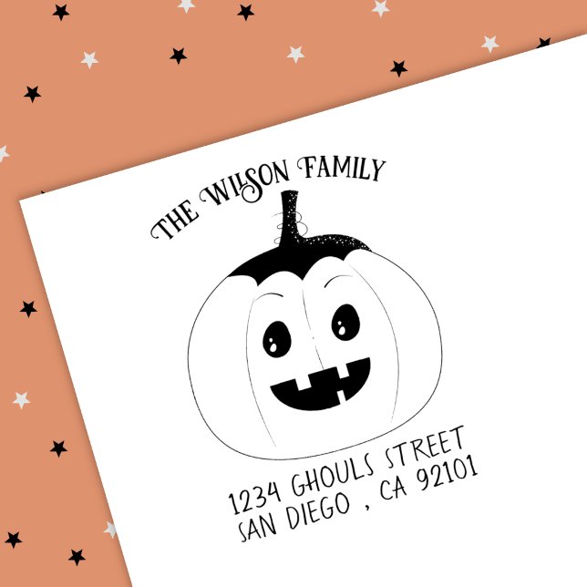 Jack-O-Lantern Halloween Wood Art Stamp (Jack-o-lantern family Halloween wood art stamp .)