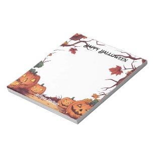 Jack O Lantern Happy Halloween Notepad
