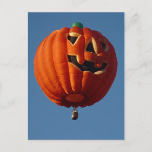 Jack-O-Lantern Hot Air Balloon Postcard