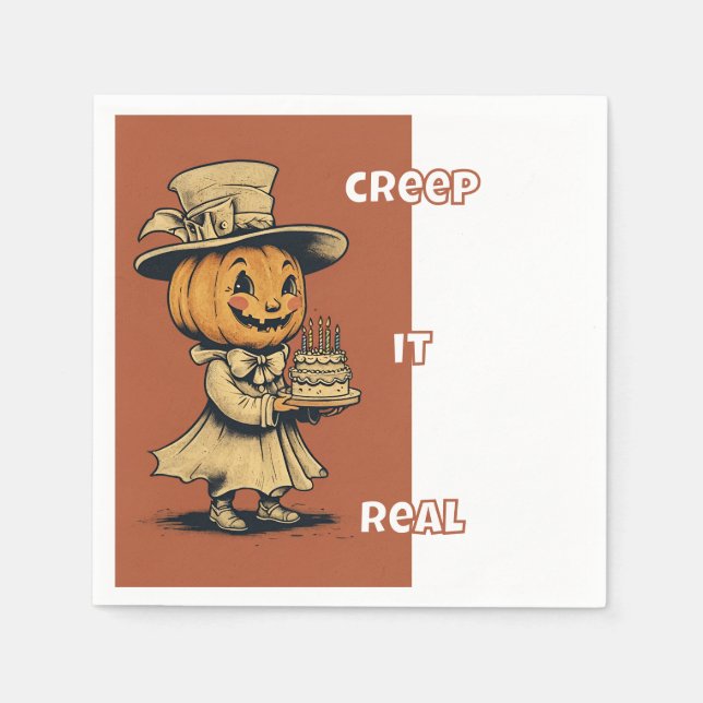 Jack o Lantern in Orange Napkin (Front)