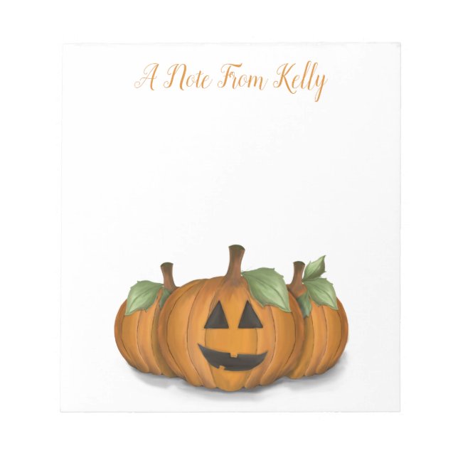 Jack O Lantern in Pumpkin Patch  Notepad (Front)