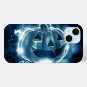 jack-o-lantern in the rain iPhone 15 case