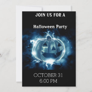 jack-o-lantern in the rain invitation