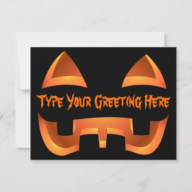Jack-o-Lantern Invitations Custom Halloween Cards (Front)