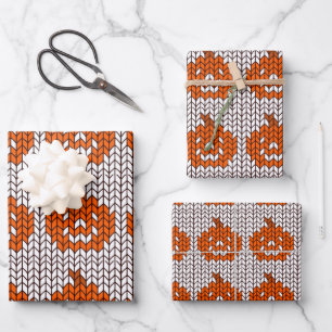 JACK-O-LANTERN KNI Flat Sheet Wrapping Paper