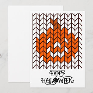 JACK-O-LANTERN KNIT 5x7 Flat Halloween Card