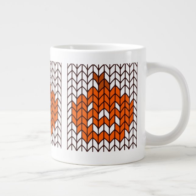 JACK-O-LANTERN KNIT Big White Mug  (Right)