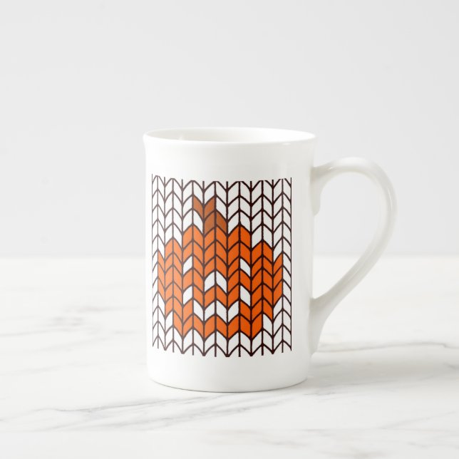 JACK-O-LANTERN KNIT Bone China Mug (Right)