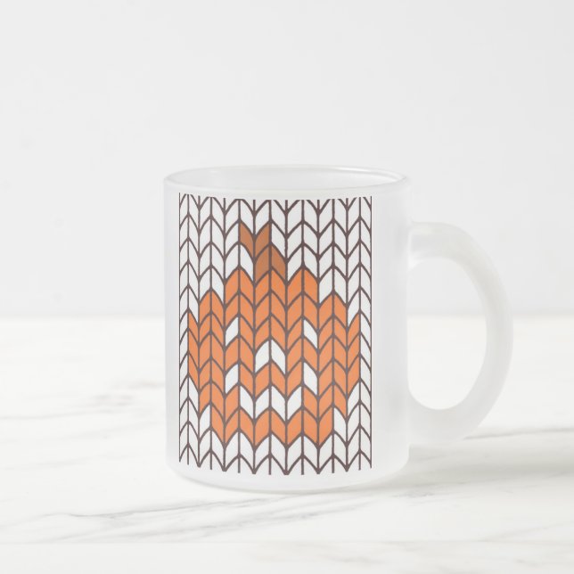 JACK-O-LANTERN KNIT Frosted Glass Mug  (Right)