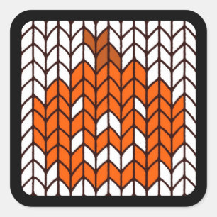 JACK-O-LANTERN KNIT Large Square Stickers