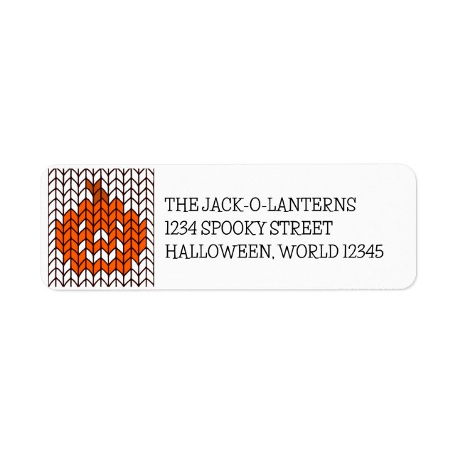 JACK-O-LANTERN KNIT Return Address Labels  (Front)