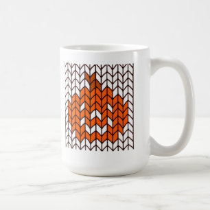 JACK-O-LANTERN KNIT Tall White Mug