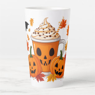 Jack O Lantern Latte Surrounded By Autumn Magic 🍂 Mug