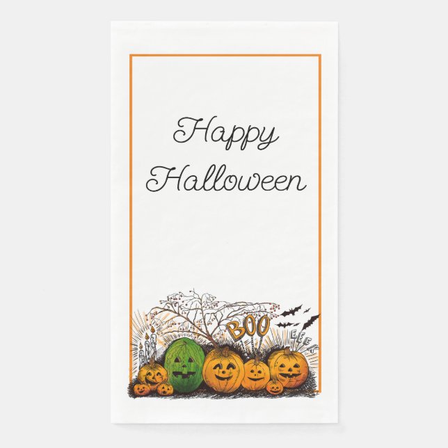 Jack-O-Lantern Line Up Napkin (Front)