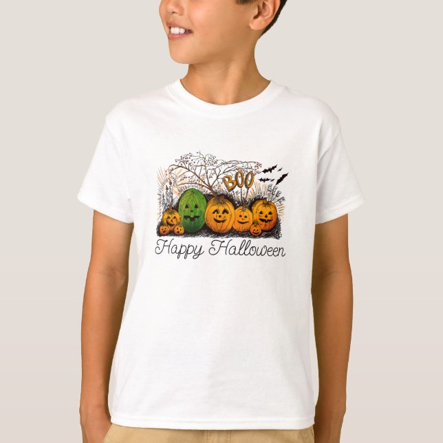 Jack-O-Lantern Line Up T-Shirt (Front)
