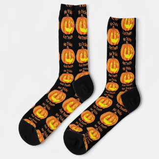 Jack-O-Lantern No Tricks Just Treats Socks