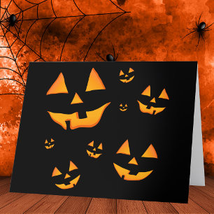Jack-O-Lantern or Jack O’Lantern eyes and smiling Thank You Card