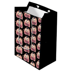 Jack-O' Lantern Orange Leaves Black Halloween Medium Gift Bag
