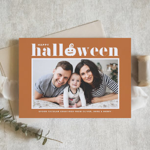 Jack-o'-lantern Orange Photo Happy Halloween Card