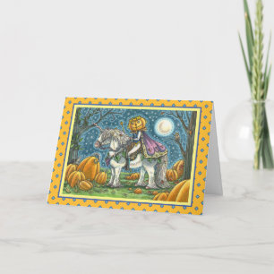 JACK O LANTERN PRINCE ON HIS MAGIC UNICORN HOLIDAY CARD