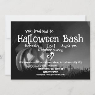 Jack o Lantern   Pumpkin Adult halloween party  Invitation