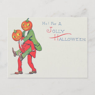 Jack O' Lantern Pumpkin Creature Piggyback Postcard