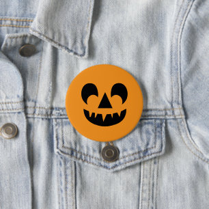 Jack O Lantern Pumpkin Face 7.5 Cm Round Badge