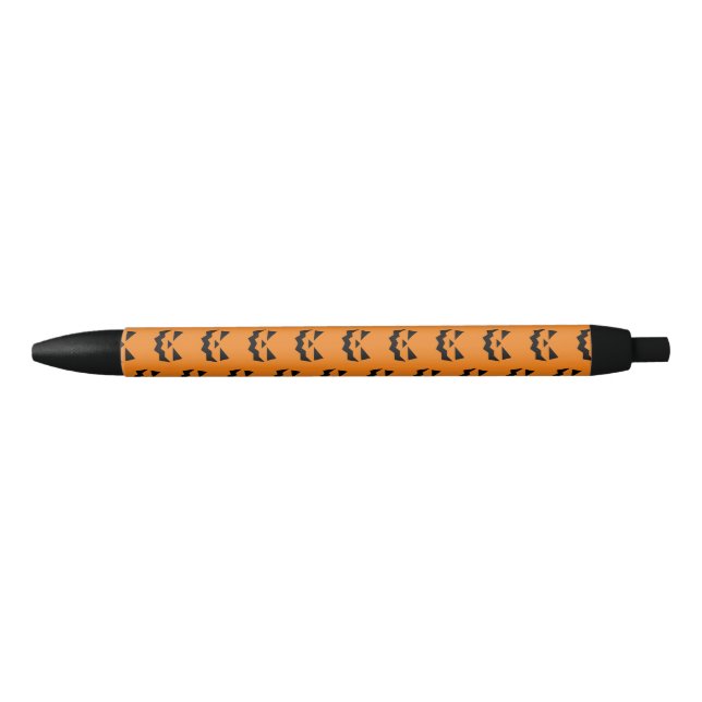 Jack-o-lantern pumpkin face  black ink pen (Front)