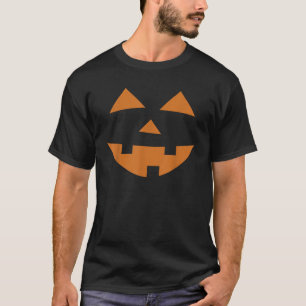 Jack O Lantern Pumpkin Face Funny Halloween Costum T-Shirt