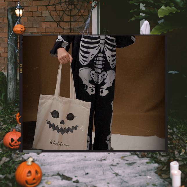 Jack O Lantern Pumpkin Face | Halloween Kids Treat Tote Bag (Creator Uploaded)