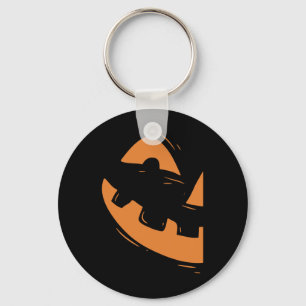 Jack-o-lantern Pumpkin Face Halloween Matching Cou Key Ring