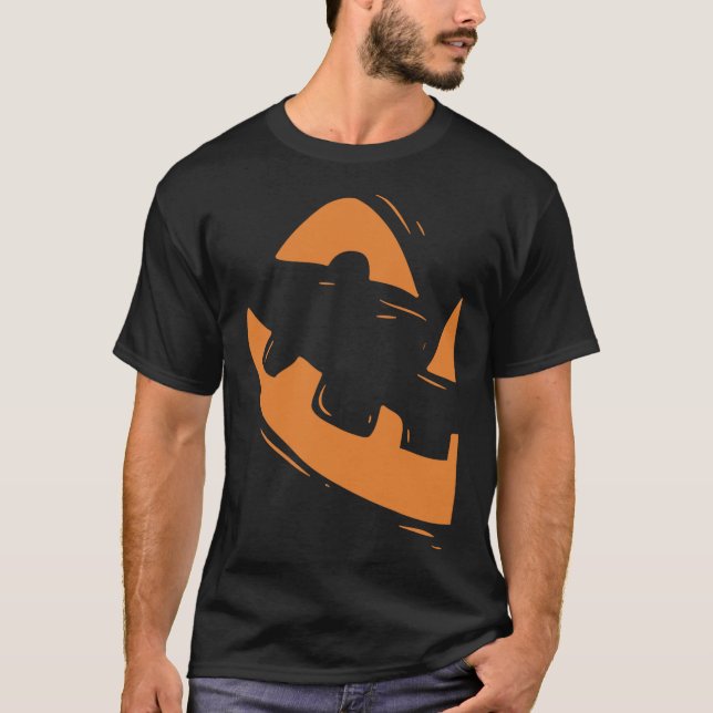 Jack-o-lantern Pumpkin Face Halloween Matching Cou T-Shirt (Front)