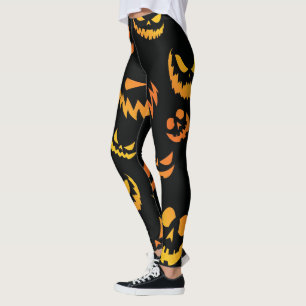 Jack O Lantern Pumpkin Face Leggings