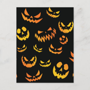 Jack O Lantern Pumpkin Face Postcard