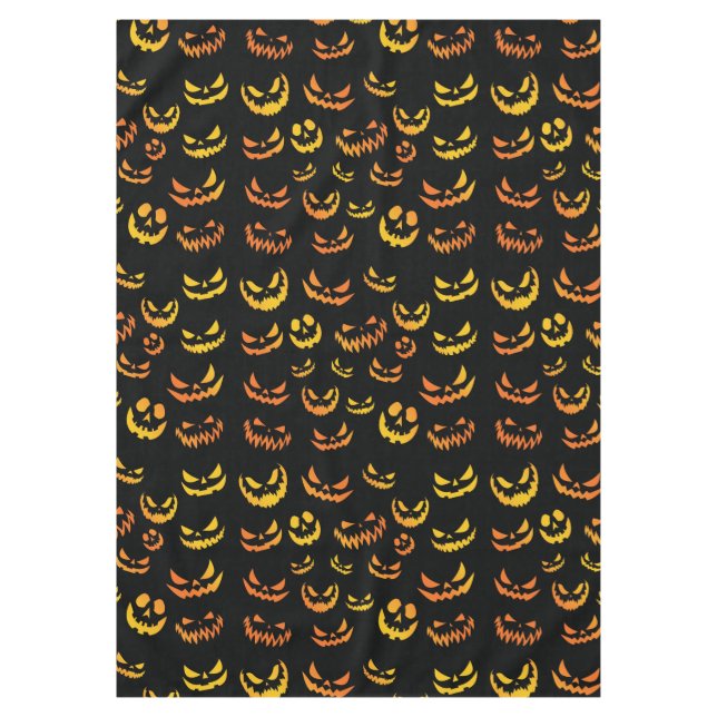 Jack O Lantern Pumpkin Face Tablecloth (Front)