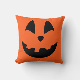 Jack O Lantern Pumpkin Face Throw Pillow