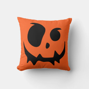 Jack O Lantern Pumpkin Face Throw Pillow