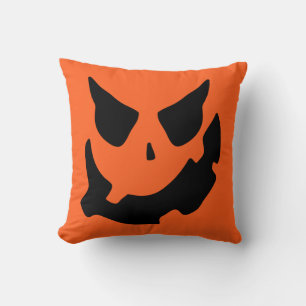 Jack O Lantern Pumpkin Face Throw Pillow