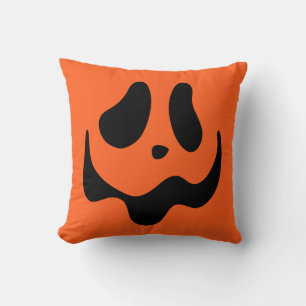Jack O Lantern Pumpkin Face Throw Pillow