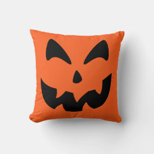 Jack O Lantern Pumpkin Face Throw Pillow