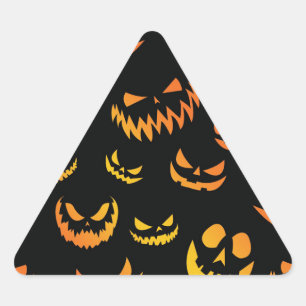 Jack O Lantern Pumpkin Face Triangle Sticker