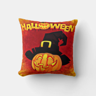 Jack O Lantern Pumpkin Halloween Cushion
