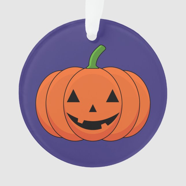 Jack-O'-Lantern Pumpkin Halloween Ornament (Front)