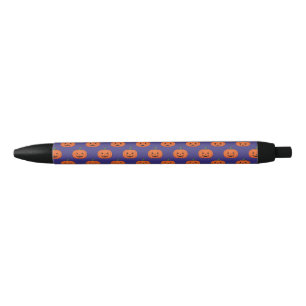 Jack-O'-Lantern Pumpkin Halloween Pattern Black Ink Pen