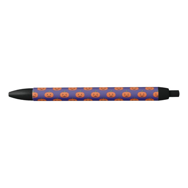 Jack-O'-Lantern Pumpkin Halloween Pattern Black Ink Pen (Front)