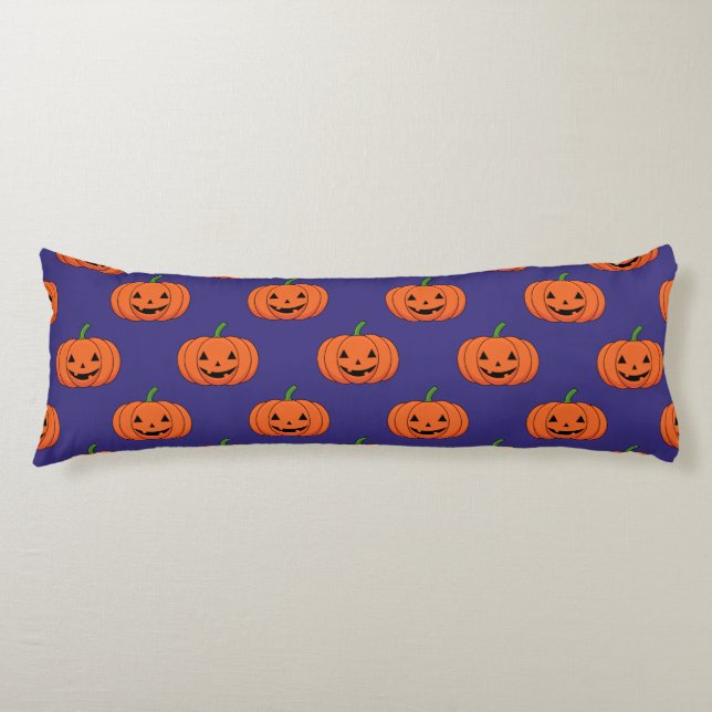 Jack-O'-Lantern Pumpkin Halloween Pattern Body Cushion (Front)